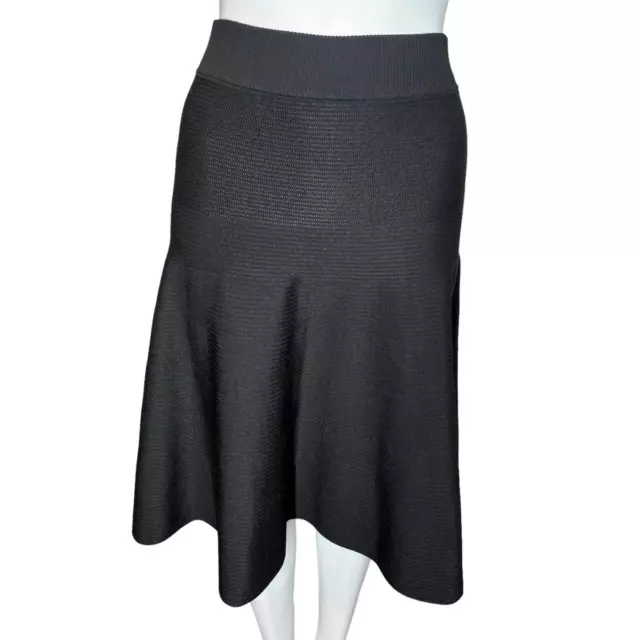 OSCAR DE LA Renta Black Flared Knit Midi Skirt Medium $59.25 - PicClick