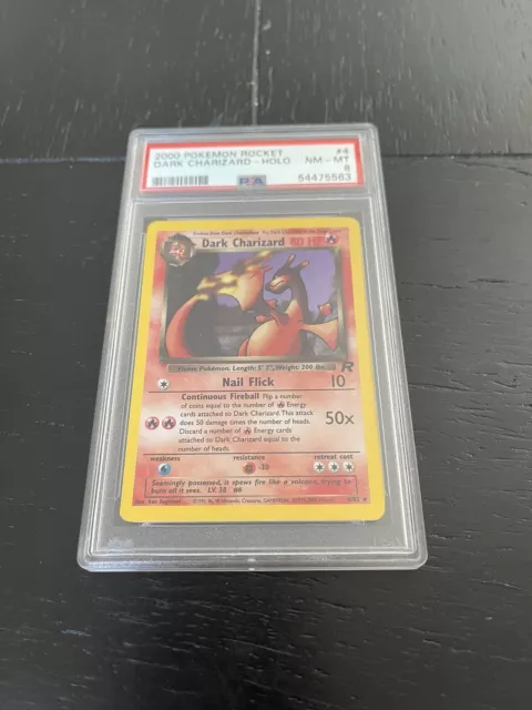 2000 Dark Charizard Psa 8 Holo Team Rocket Vintage Rare Pokémon Card