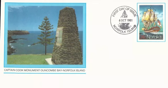 T2510 Norfolk Island Captain Cook Monument PSE fdc cover