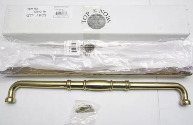 NEW Top Knobs NORMANDY 18" c-c HANDLE APPLIANCE DOOR PULL, Polished Brass