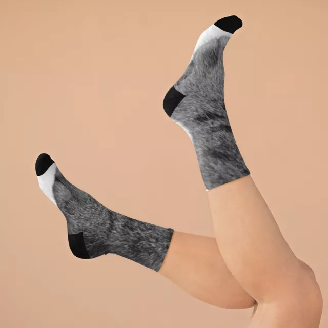Grey Cat Paws on your paws (feet) Recycled Poly Socks