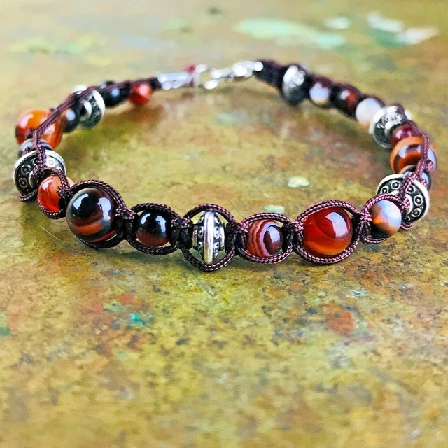 Bracelet Rhodonite 'Black Line' perles 8mm – Mr et Mme Spirite