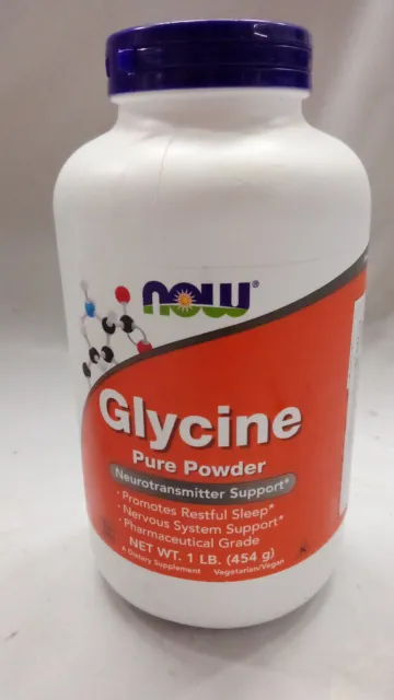 NOW Foods, Glycine, Poudre pure, 454 g DLUO 04/26