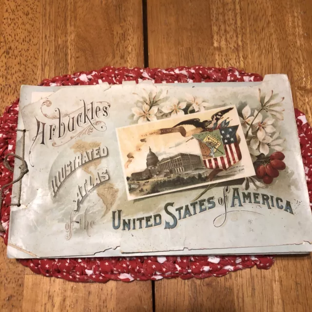 Antique Arbuckles 1889 Illustrated Atlas Of The United States Of America