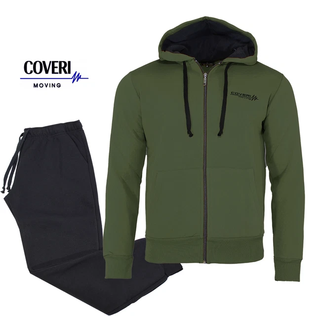Tuta uomo felpata con cappuccio e zip intera COVERI MOVING M L XL XXL 3XL 4