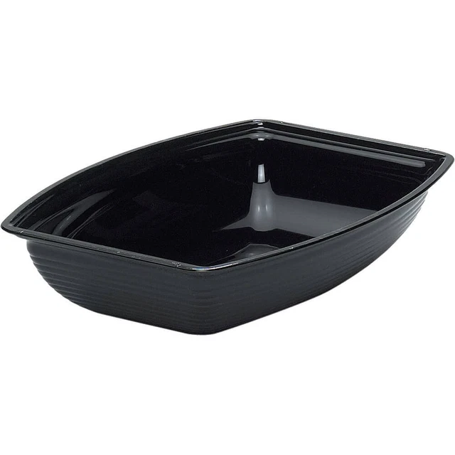 Cambro 12 Qt. Rectangular Ribbed Bowls, 4Pk Black Rsb1419Cw-110