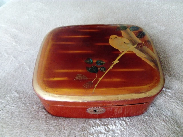 Coffret à Bijoux En Bois Laqué Rouge - Occasion, Style Boîte à Bijoux Vintage Ou Ethnique