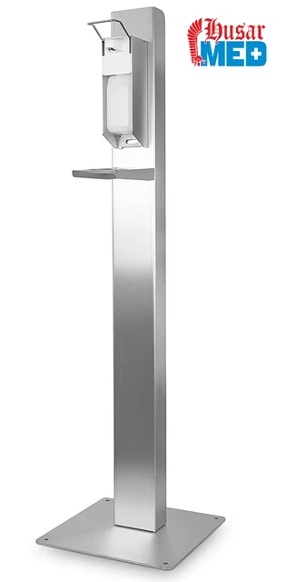 K&M 80350 Desinfektionsmittelsäule Mit Tropfschale - Schwarz Stahl Für Eurospender