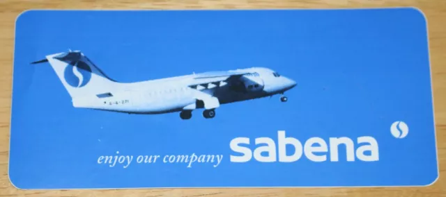 SABENA (Belgium) British Aerospace BAe 146 Airline Sticker