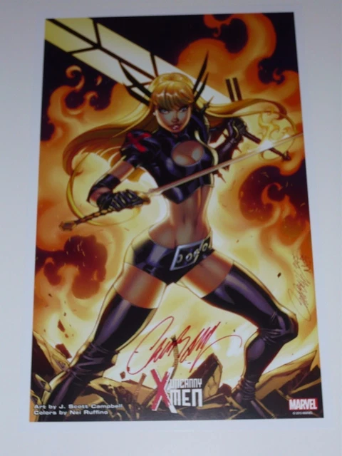 2015 SDCC XMEN MAGIK ART PRINT SIGNED BY J SCOTT CAMPBELL 11x17