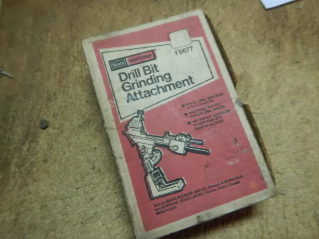 Vintage Sears Craftsman Drill Bit Sharpening Grinding Fixture W/ Box Manual