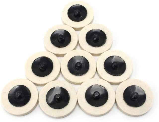 Rocaris 10 Pcs 2 in Disc Buffing Polishing Wheel Pads Compressed Wool Style