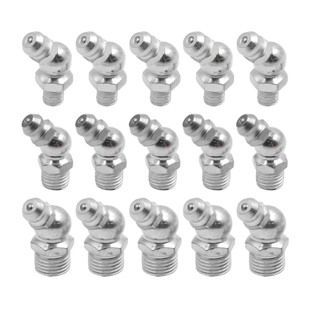 5 Set Set Capezzoli Lubrificanti Veicolo Auto Kit con Filettatura M6 M8 M10 45°