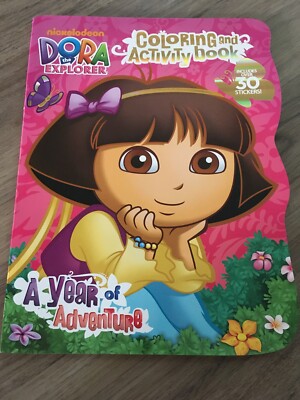 DORA THE EXPLORER Super Skates Coloring Book With Shiny Stickers! Lot