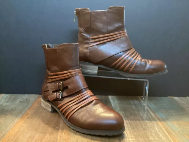 Everybody BZ Moda brown/burgundy leather Women’s Ankle boots sz 39.5/9-9.5