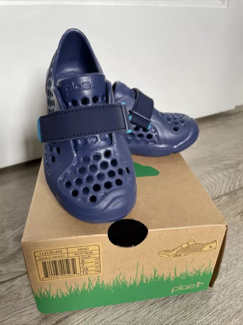 NWT Plae Kids Mimo Slip On Loafer Toddlers Boys Size 8 Blue Water Shoes