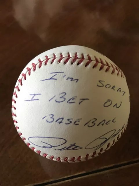 Pete Rose “Im Sorry I Bet on Baseball”  Autograph Baseball