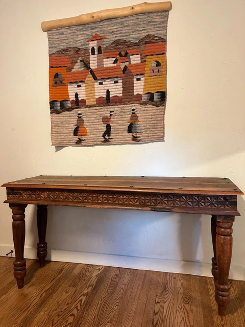 antique wood desk, 5' x 1.5' x 2.5'