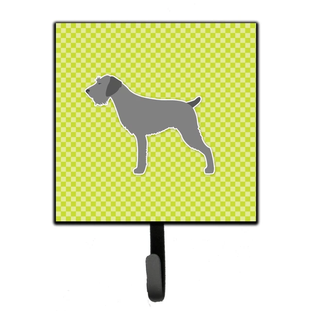 "Caroline's Treasures German Wirehaired Pointer Checkerboard Green Leash or K...