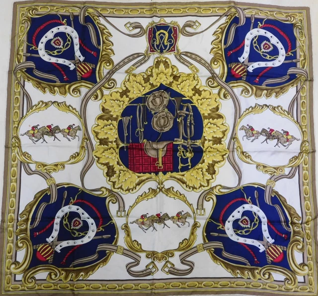 Foulard 100% Soie Pure Vintage Femme - Dimensions 68x70cm, Multicolore Années 80, Occasion Très Bon état