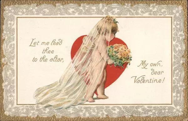 Cupid My Own Dear Valentine! Tuck Antique Postcard Vintage Post Card