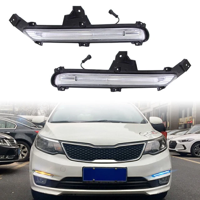 1 paio di luci di marcia diurne DRL LED anteriori sinistre destra ABS per KIA K2 2015-2016