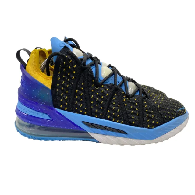 Nike LeBron 18 Lakers Heritage Men's Size 8 US Black Blue Basketball CQ9283-006