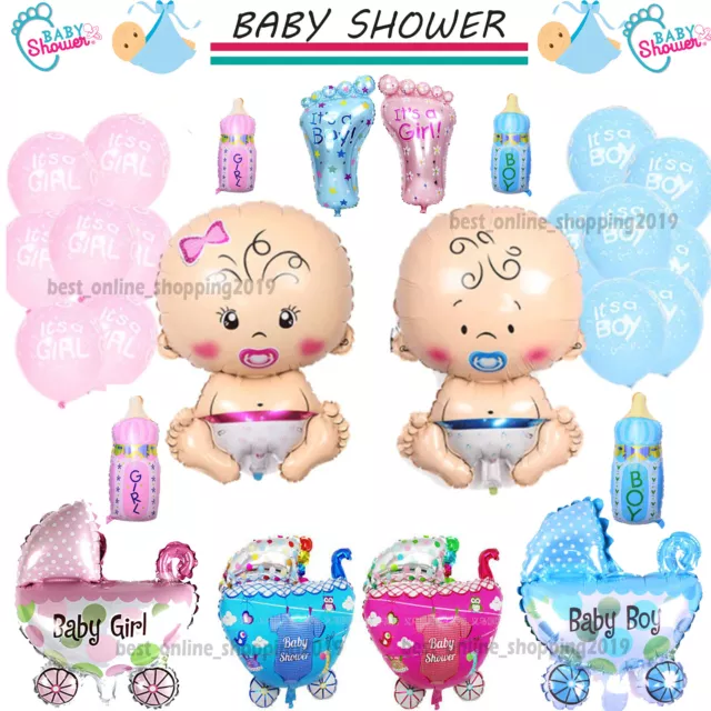 Large Baby Shower Balloons Boy or Girl Foil Gender reveal Party Decorations New