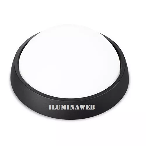 Lampara Aplique Exterior LED 4w Circular Luz blanca 6000k Plastico Negro IP54
