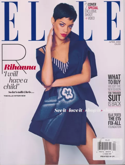 Elle Uk April 2013, *Cover 1* Rihanna Chris Brown, The Trouser Suit Is Back.