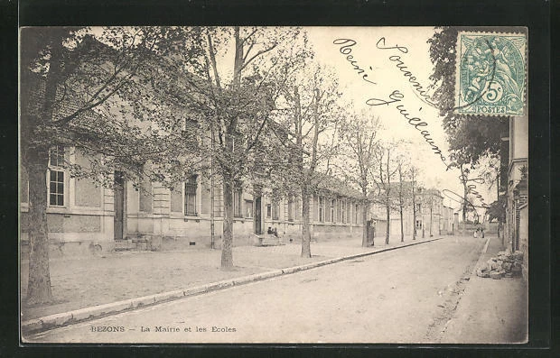 CPA Bezons, La Mairie et les Ecoles