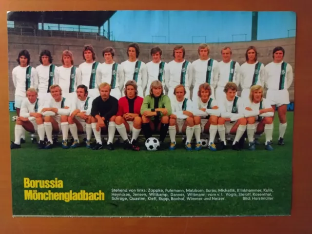 Borussia Mönchengladbach, Mannschaftsfoto 72/73, 1. BL,Kicker,DIN A4,ungeklebt👍