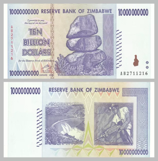 Simbabwe / Zimbabwe 10000000000 Dollars 2008 p85 unz.