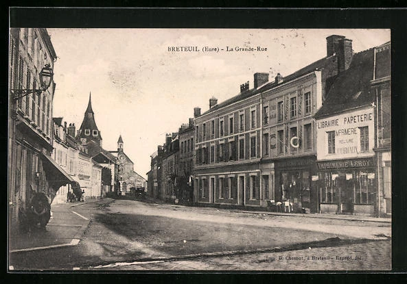 CPA Breteuil-sur-Iton, La Grande-Rue 1915