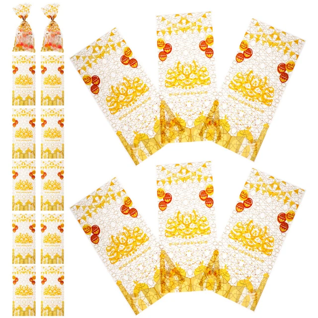 100 bolsas de regalos Eid de bolsillo plano para Ramadán Eid bolsas Mubarak