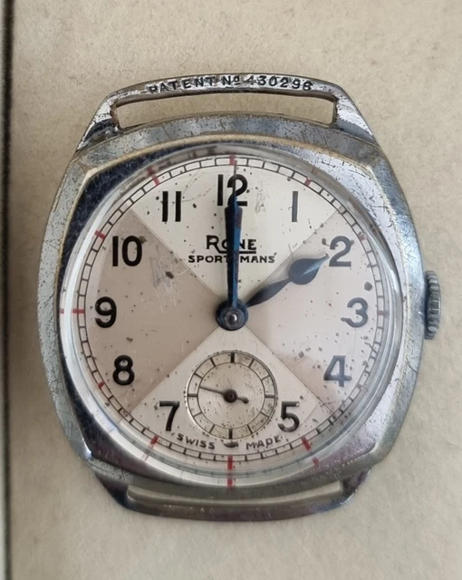 VINTAGE MEN'S MANUAL wind Rone Sportsmans 1940's Swiss watch GWO £11.11 ...