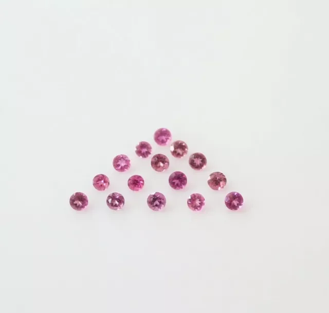 AAA Naturel Rose Tourmaline 2mm Forme Ronde à Facettes Coupe Libre Gemme 25 Pcs