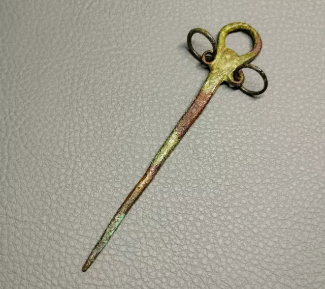 Ancient Viking Bronze Hair Pin. Viking jewelry. Original Viking artifact