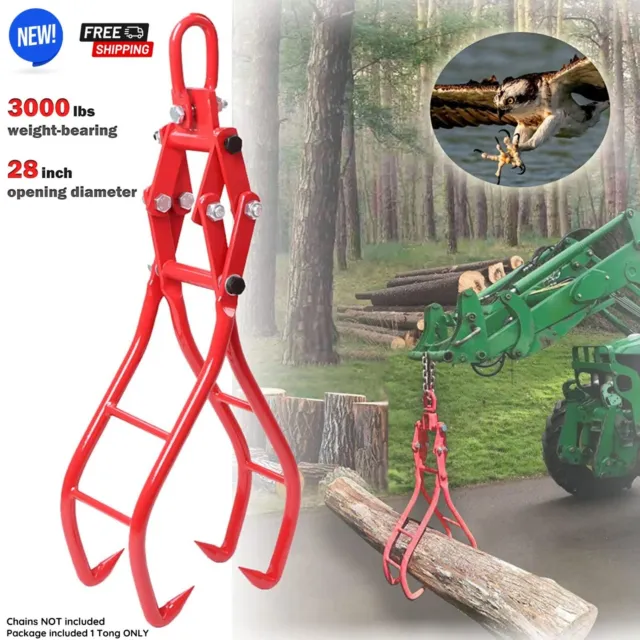 4 Claw Log Grapple Timber Log Tongs Lifting for Towing Truck ATV Skidder Tractor