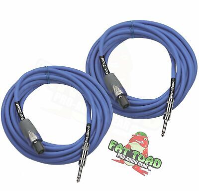 Speakon to ¼ Speaker Cables 25ft Cords -FAT TOAD 12GA Wire DJ Audio Stage Studio