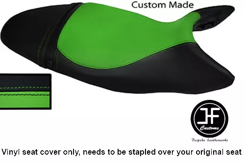 L Green & Black Vinyl Custom For Triumph Street Triple 675 Dual Seat Cover 07-12
