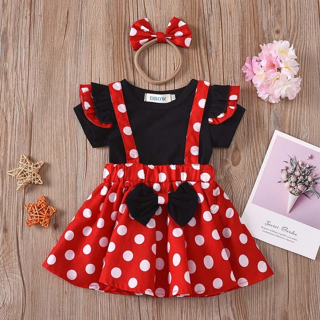 Newborn Outfits Infant Baby Girl Polka Dot Romper Jumpsuit Tops Pants Headband