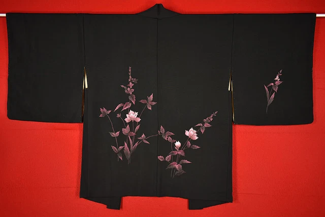 Vintage Japanese Kimono Silk Antique BORO HAORI Kusakizome Embroidery/B207/570