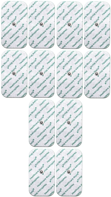 Tens Electrode Pads With Large 3.9Mm Stud By Healthcare World - Set Of