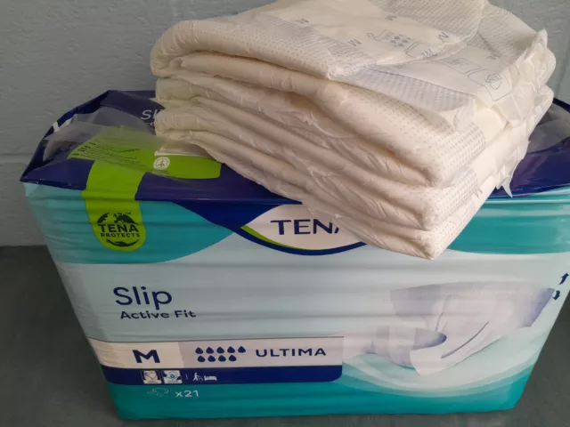 TENA SLIP ULTIMA plastic backed adult diaper Sample of 3 diapers size ...