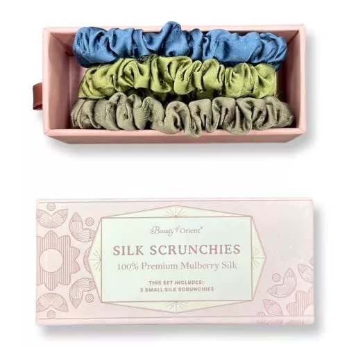 Silk Scrunchies | Premium Handcrafted 25 Momme Mulberry Silk Hair Bands | Ela...