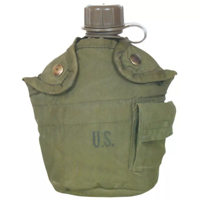 Genuine Usgi Military 1 Quart 1Qt Water Canteen And Cover Army Od Green Gc