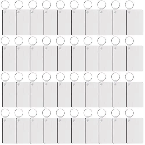 120 Pieces Rectangle Sublimation Keychain Blanks Double Side Heat