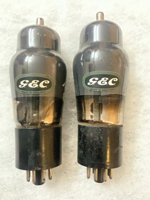 GEC BL63 VR102 CV1102 6F8G 6SN7 B65 Smoked Glass Tested Good Matched Pair 2