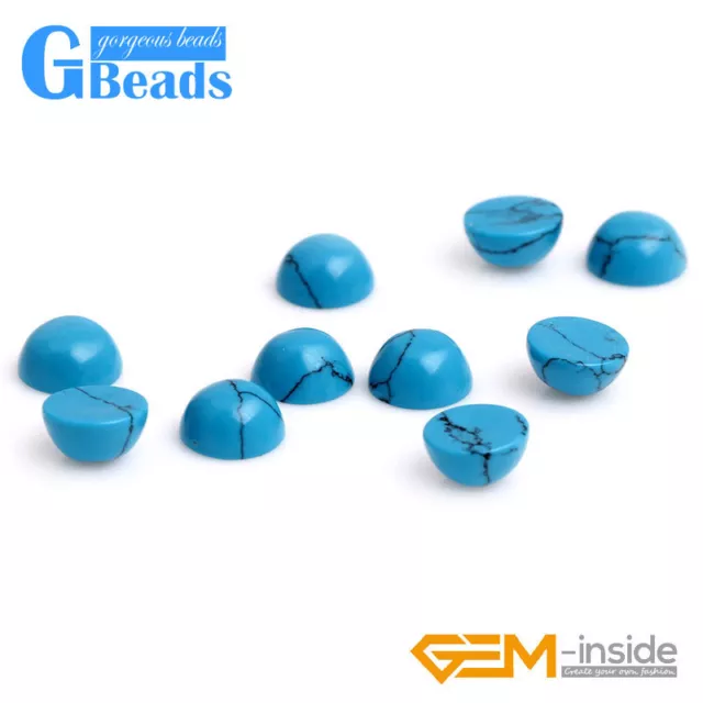 Blue Turquoise Oval CAB Cabochon Beads Jewelry Ring Pendant Charm Making 5Pcs